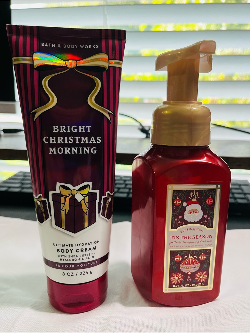 Bath & Body Works Bright Christmas Morning Body Cream & Hand Soap.